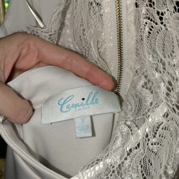 Camille La Vie white high-low dress Juniors size 3 - Picture 6 of 6